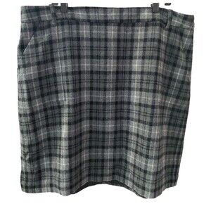 Eddie Bauer Women's Plaid Wool Blend A-Line Knee Length Skirt Size T20(Tall)